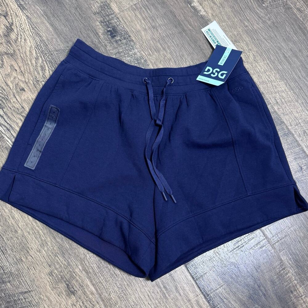 DSG Women’s Sport Fleece Mid-Rise Shorts Navy Blue NWT Size Small Athletic Gym